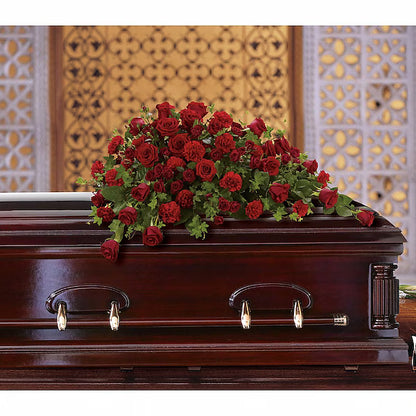 Red Rose Reverence Casket Spray