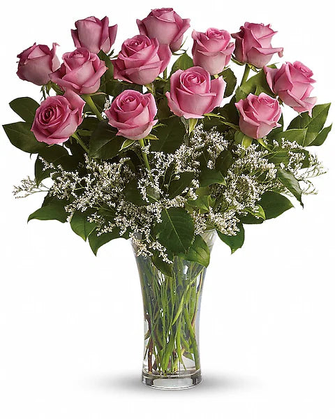 Make Me Blush - Dozen Long Stemmed Pink Roses